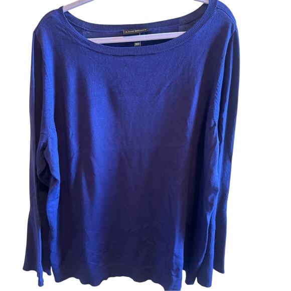 Lane Bryant Women's Plus Size Purple Crew Neck Sweater Bell Sleeve 22/24 - Picture 1 of 9